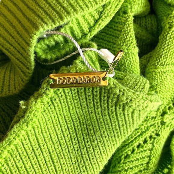 NWT DODO BAR OR Size 42 US 4-6 Simmons Dress Green Knit Tassles Maxi Half Sleeve - Picture 12 of 14